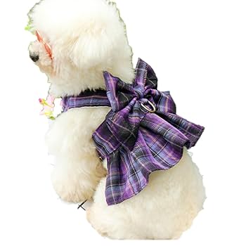 CANINE DESIGN リボン付きハーネス Lサイズ Amazon | リボン 花模様 犬 ハーネス 小型犬 中型犬 おしゃれ 犬